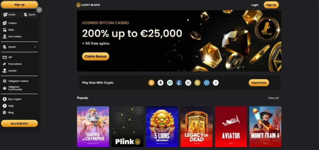 Lucky Block homepage